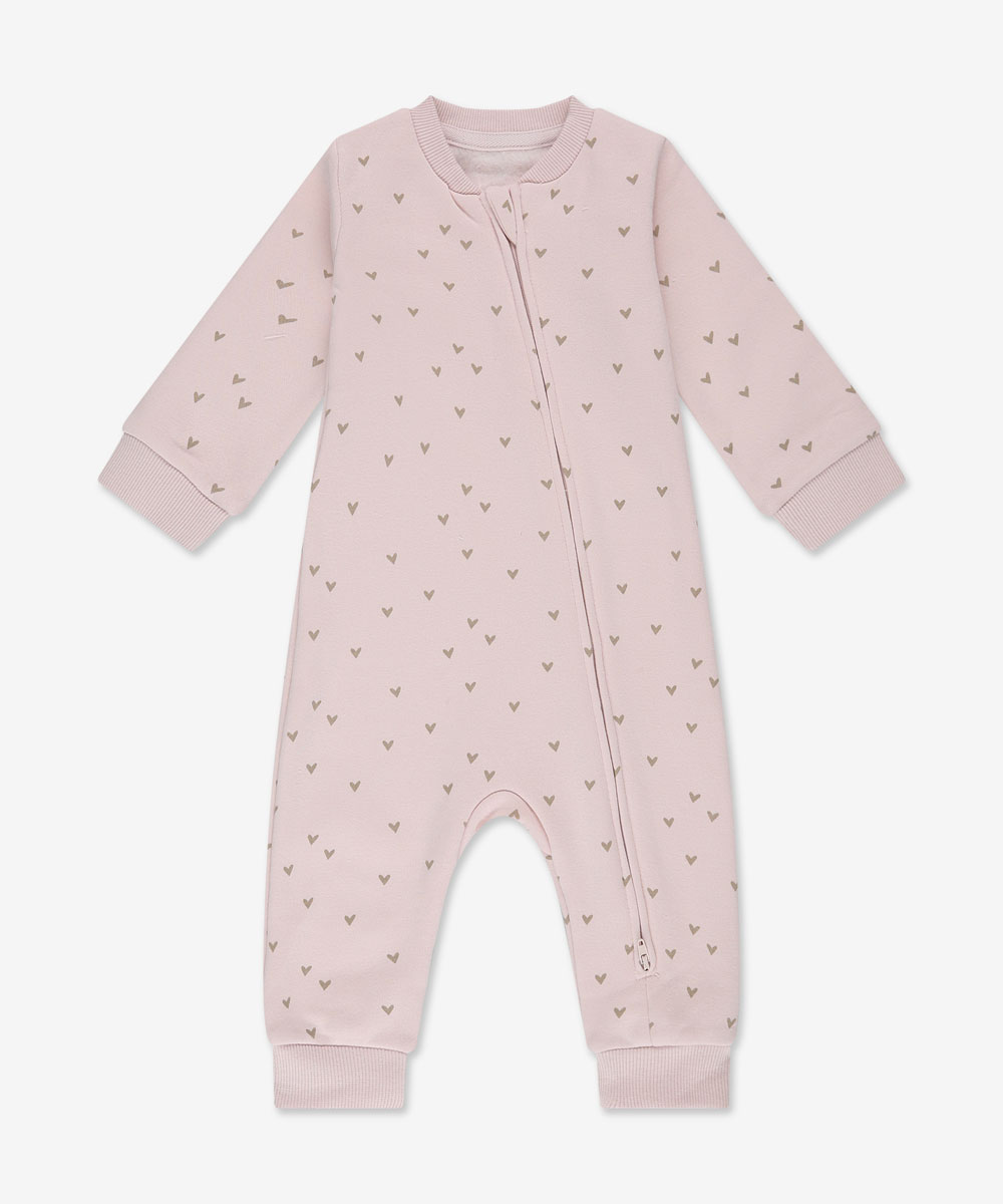 אוברול פוטר עם רוכסן - ורוד בהיר