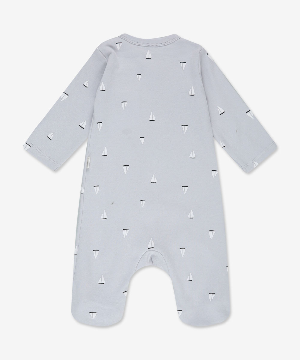 אוברול עם רוכסן - תכלת מודפס - תמונת מוצר 2