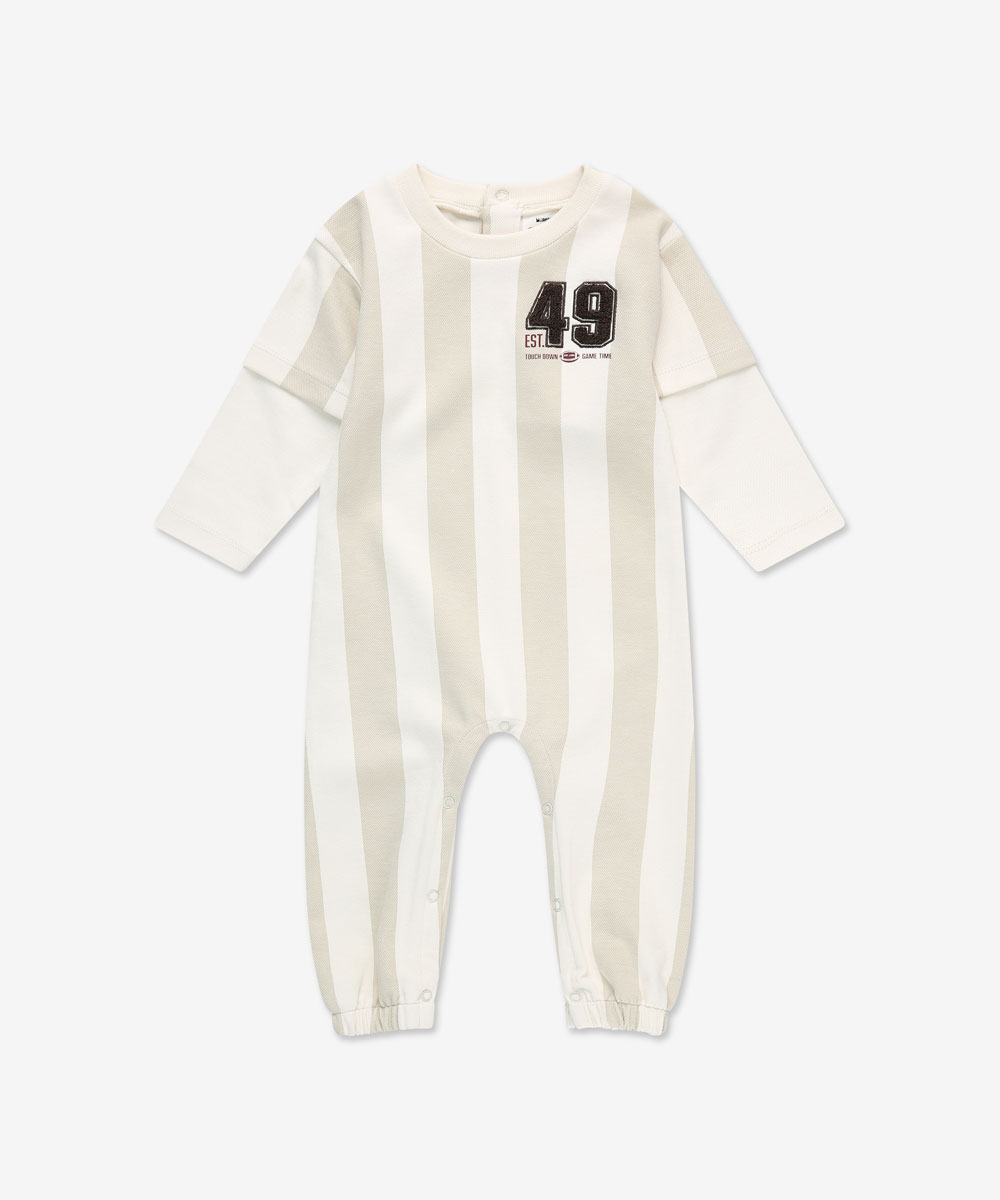 אוברול שרוול עם כיס - אבן - תמונת מוצר 3