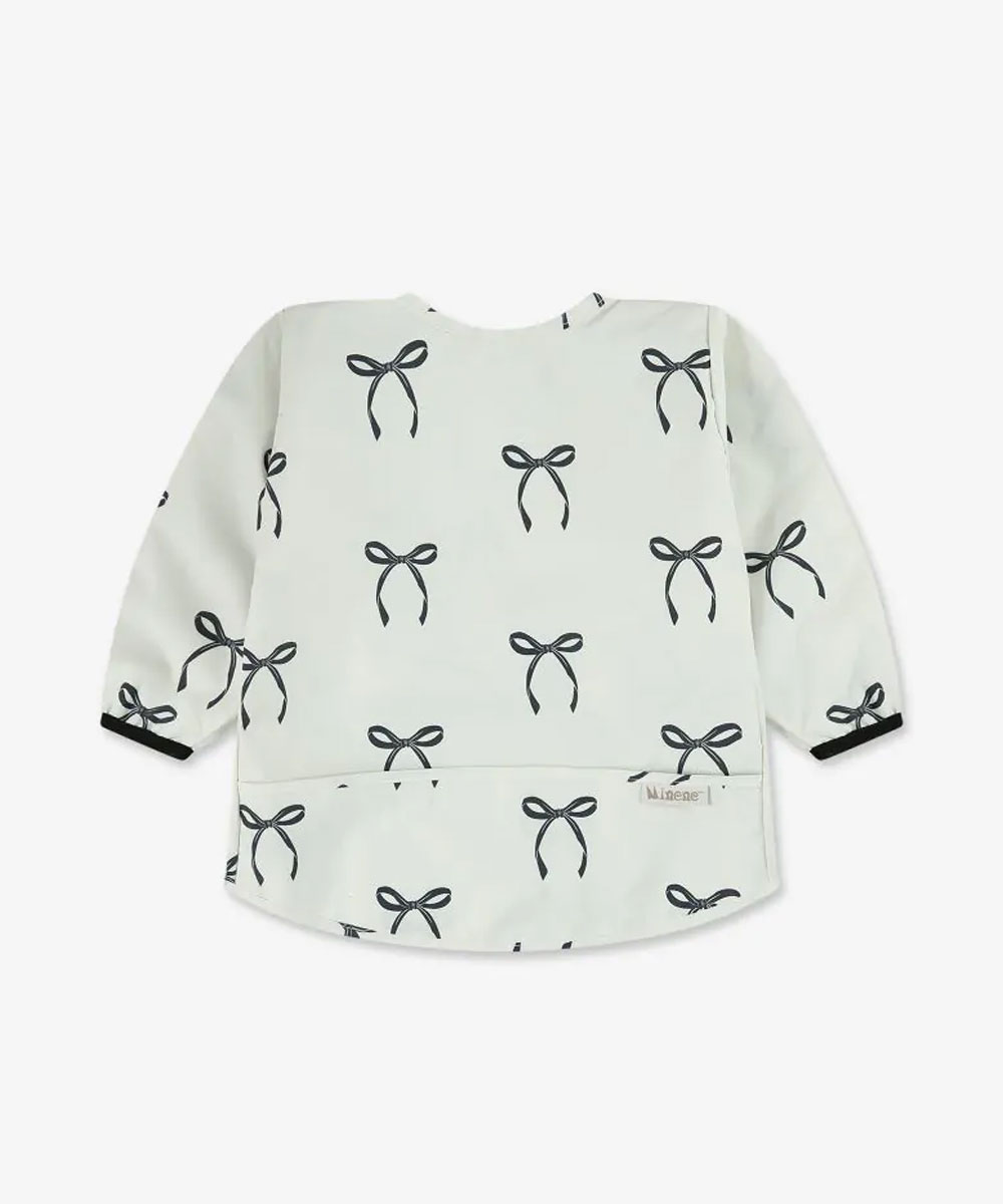 סינר אוכל עם שרוולים Minene - שחור+לבן