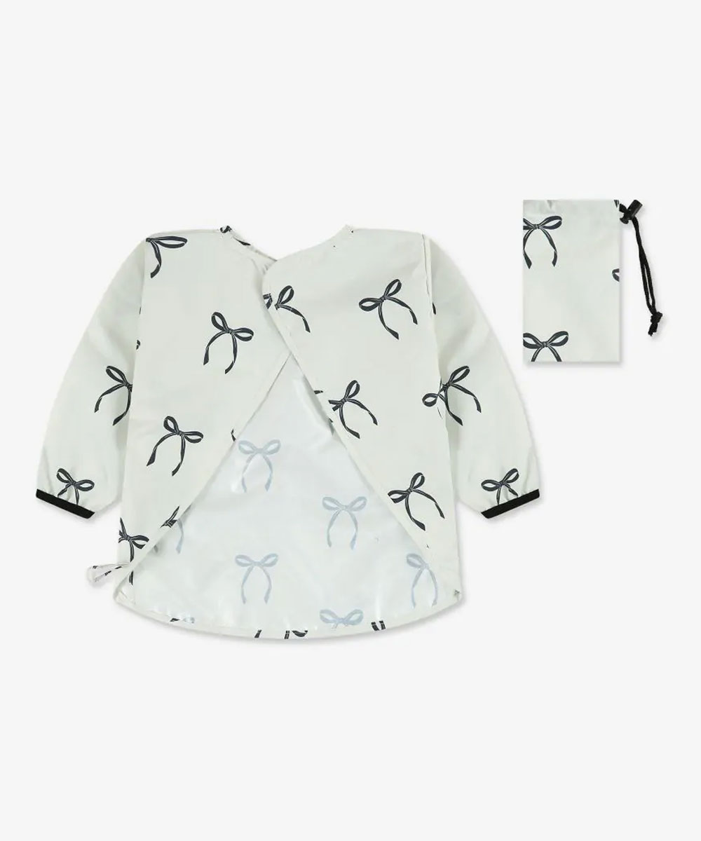 סינר אוכל עם שרוולים Minene - שחור+לבן - תמונת מוצר 2