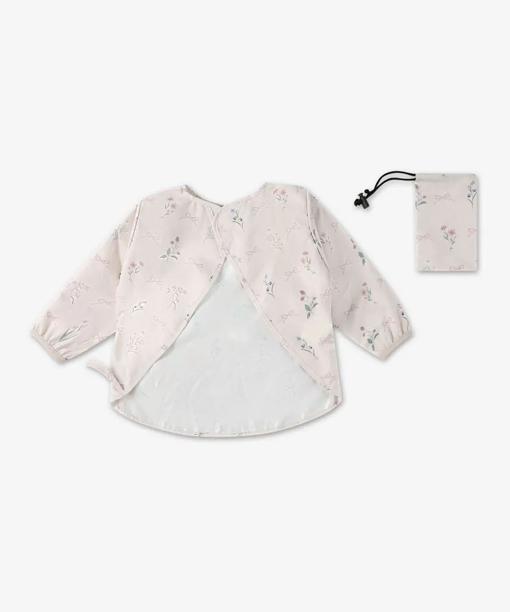 סינר אוכל עם שרוולים Minene - ורוד בהיר מודפס - תמונת מוצר 2