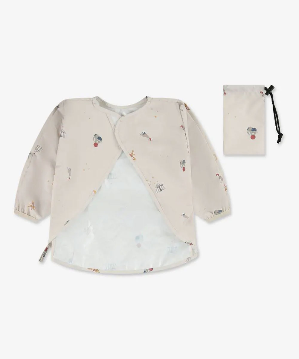 סינר אוכל עם שרוולים מיננה - אבן מודפס - תמונת מוצר 2